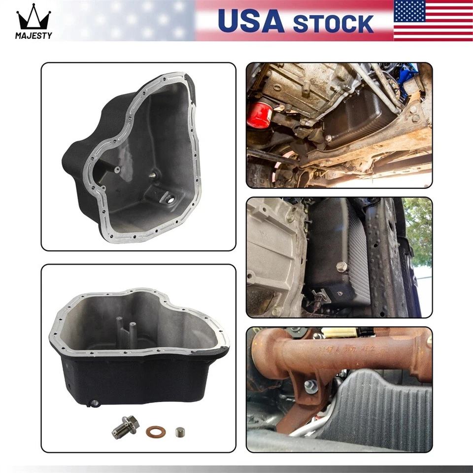 High Capacity Cast Oil Pan For GM 6.6L LB7 LLY LBZ LMM Duramax Diesel 01-10 BK Foto 3 de 4