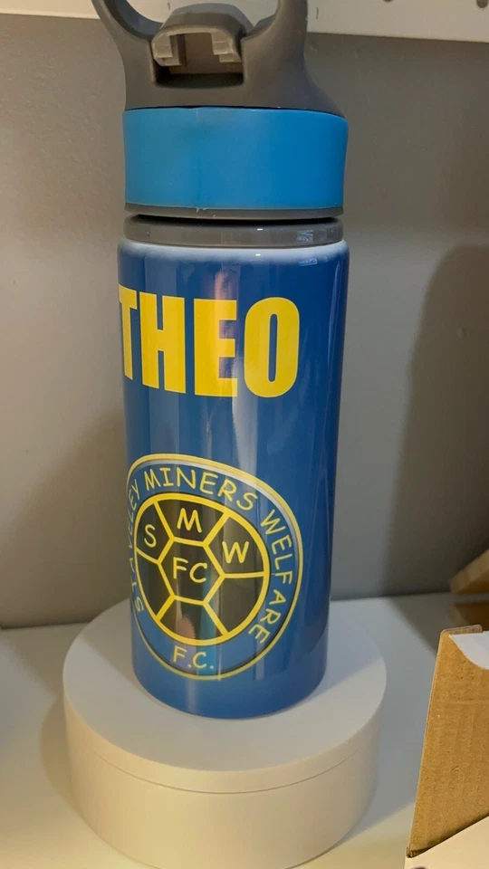 Sports Team Water Bottle With Integrated Straw 650ml Personalised Name And Team - Image 4 of 4