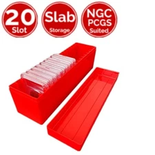 20 Slot Slab Coin Red ABS Plastic Storage Box Case Holder For PCGS NGC ANACS ICG