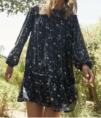 18. VELVET Graham Spencer Taya Stars Chiffon Ruffle Dress S $315 Anthropologie