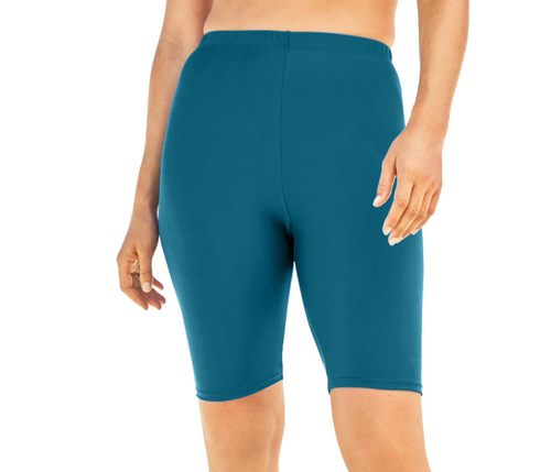Swim 365 Women's Plus Size Swim Boy Short Size 38 Teal Blue Green New W/ Tags