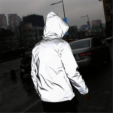 Reflective Men's Jacket Work Jogging Running Work When Dark Outside And Be Seen
