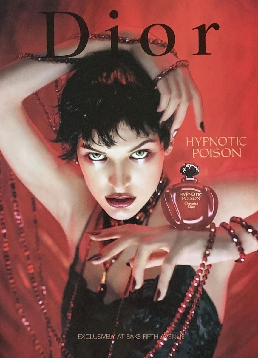 1998 DIOR 's Perfume HYPNOTIC POISON Milla Jovovich Photo Original