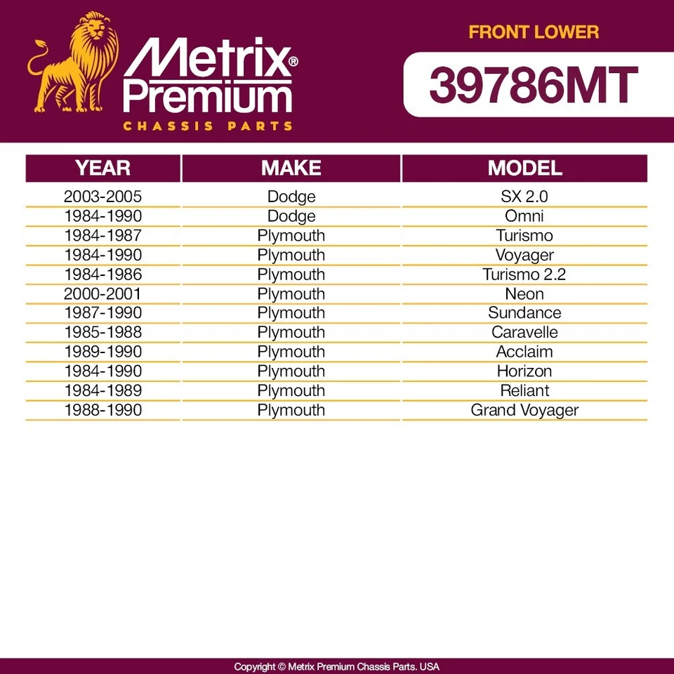 Rótula inferior delantera para Chrysler Daytona Clase E Sedán Ejecutivo K7147 Foto 3 de 4