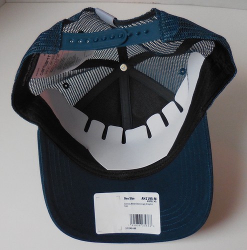 Carhartt Hat Cap Logo Graphic Snapback Mens Night Blue - Picture 7 of 8