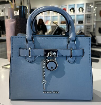 MICHAEL KORS HAMILTON PEBBLED LEATHER SMALL SATCHEL CROSSBODY BAG