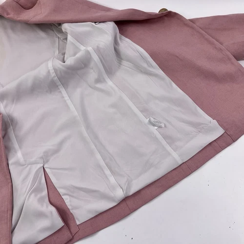 Jillian Boustred Women’s Blazer Linen Pink Size M VGUC Jacket RRP $700+ - Picture 11 of 14