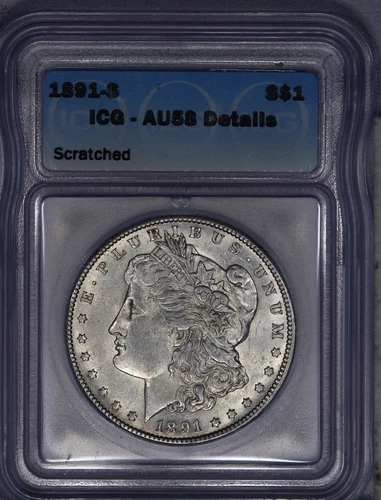 1891-S Morgan Silver Dollar $1 ICG AU58 Details