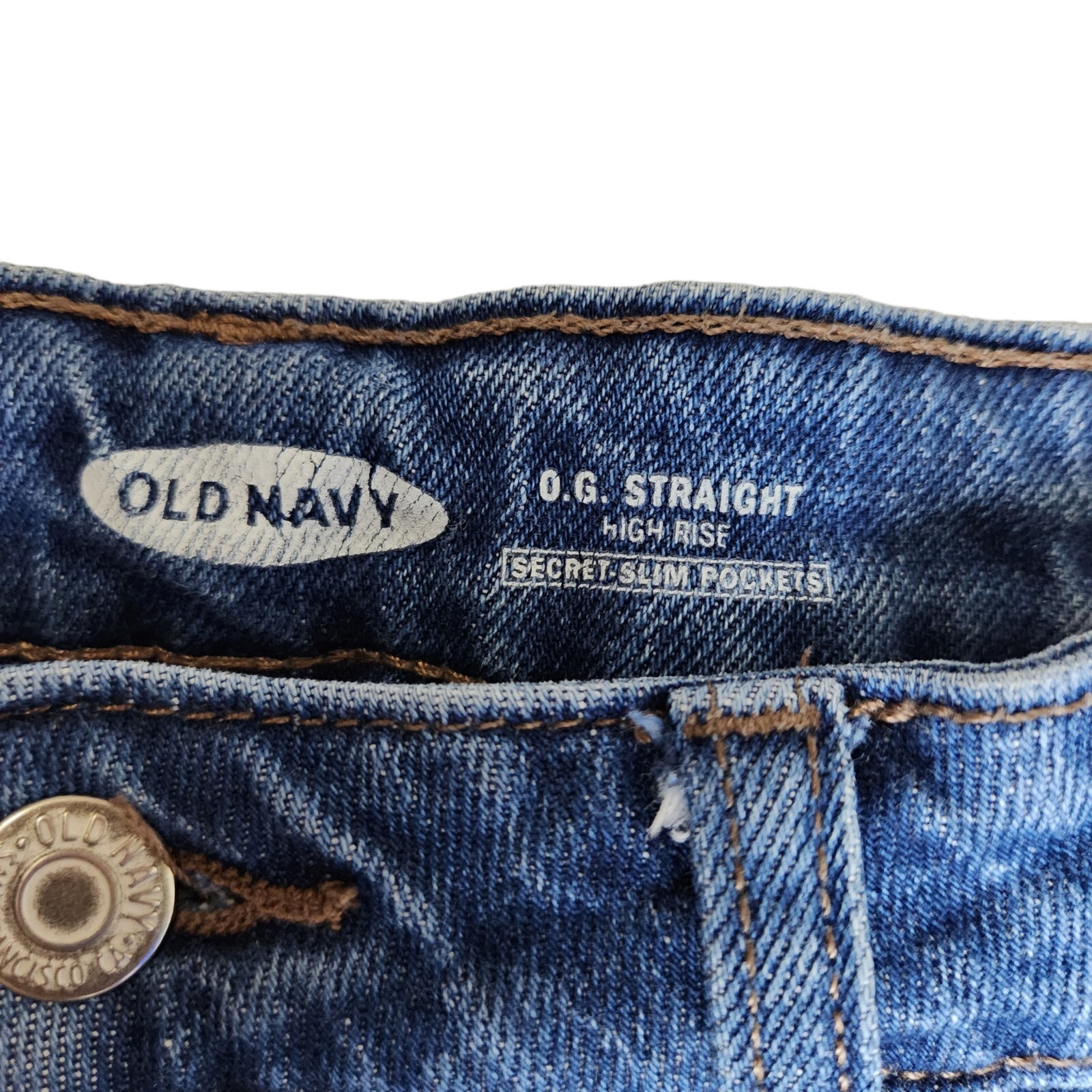 Old navy O.G. Straight Jeans Women's Size 12 High Waisted RN 54023 Dark