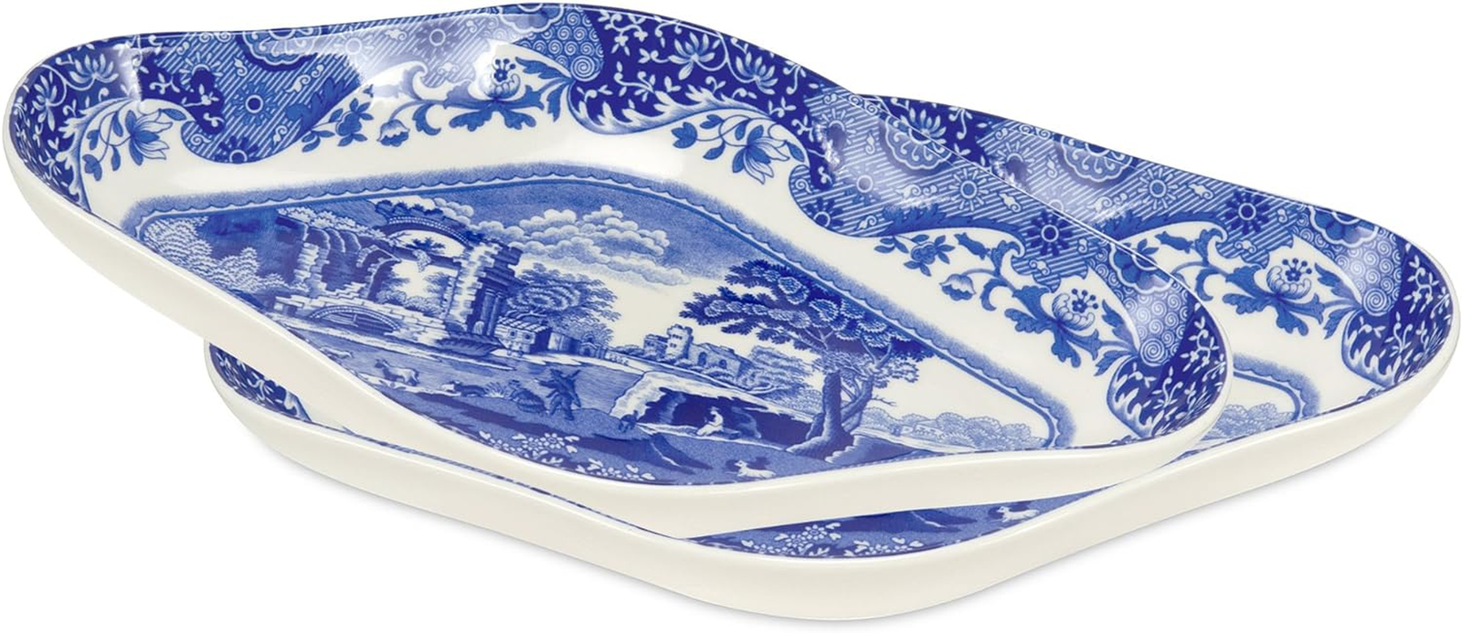 Blue Italian Pickle Serving Tray (Set of 2)