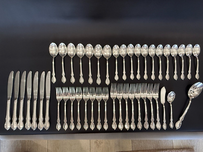 1847 Rogers Bros. IS Reflection Silverware 45 Pieces & Wood Chest