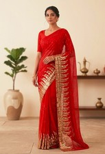 Latest Party Wear Saree For Women Indian Designer Pakistani Bollywood Sari Fancy