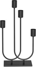 Candelabra Fireplace Black Vintage Metal Candle Stick Holders for Taper Candles