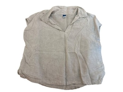 Old Navy Womens Top Medium Sleeveless Linen-Blend Beige Lightweight Boho Basic