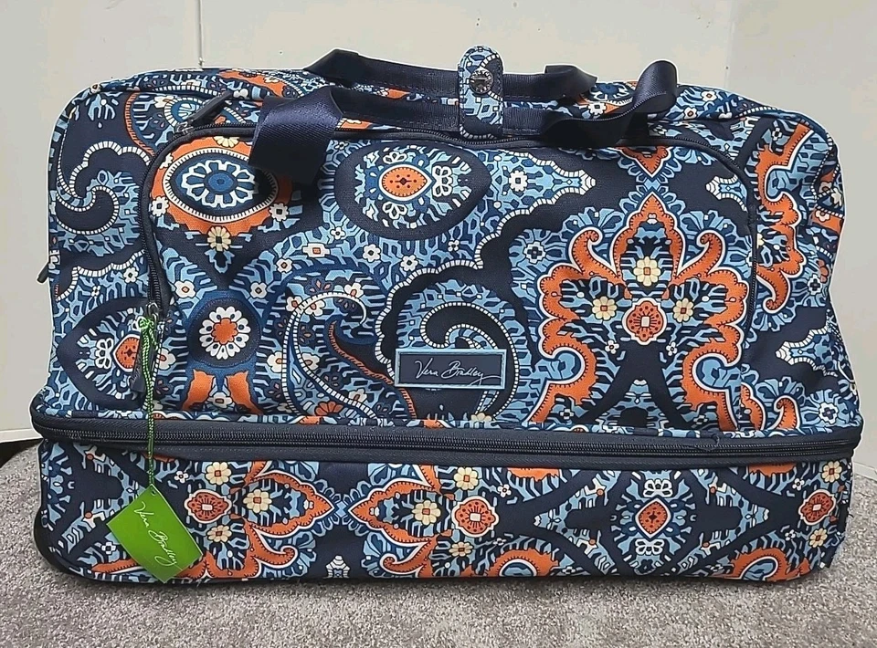 VERA BRADLEY Lighten Up 22" Rolling Wheeled Duffel Carry-on MARRAKESH Blue NWT - Image 3 of 4