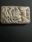 vintage hand poured silver bar Lion Head .999