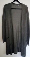 J. Jill Linen Blend Long Line Cardigan Sage Green Open Front Size Large Tall