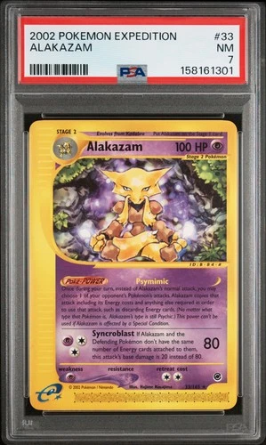 2002 POKEMON EXPEDITION #33 ALAKAZAM PSA 7