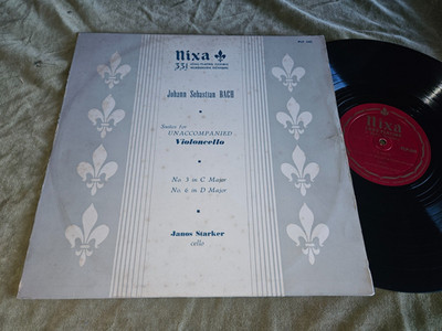 JANOS STARKER -BACH SUITES FOR UNACCOMPANIED CELLO #s 3 & 6  NIXA PLP 543 -Ex/Vg