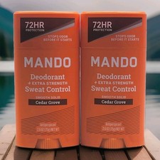 MANDO Whole Body Deodorant Sweat control Smooth Solid CEDAR GROVE LOT OF 2