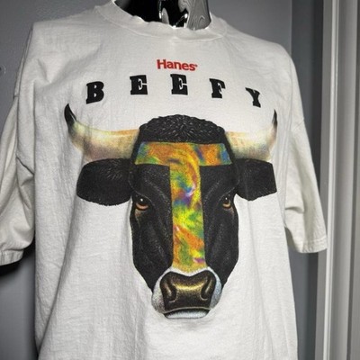 Vintage 90s Hanes Beefy Bull Art Shirt Promo Size XL