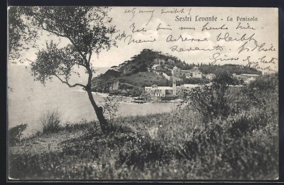 Sestri Levante, La Penisola, Ansichtskarte 1910 