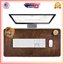 Leather Desk Pad Real Leather Desk Mat 32X16 Desk Cover Desk Blotter Desk Prot