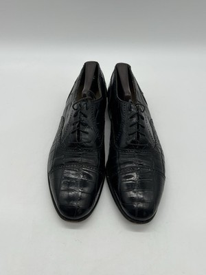 Caporicci Mens Sz 11N Black Genuine Alligator Dress Cap Toe 