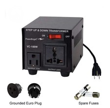 New PowerBright 100W Step Up Step Down Transformer w/ Plug travel Adapter