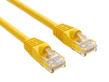 10ft Cat5e UTP Ethernet Network Patch Cable Snagless 24AWG Bare Copper, Yellow
