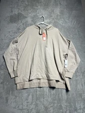 DEX clothing beige hoodie 1774057 size 1X plus size top neutral everyday #087