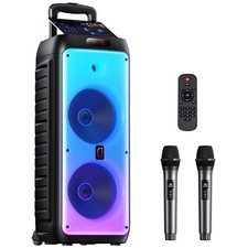 Party Wireless Speaker Karaoke Machine System Ultra HD Sound With 2 Microphones