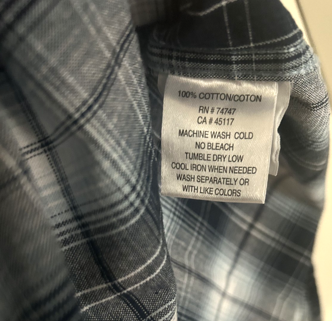 NWT Mens RedHead Short Sleeve Plaid Button Up Navy Blue/Grey Plaid