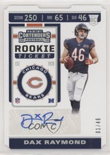 2019 Panini Contenders Rookie Ticket Ticket Stub 1/46 Dax Raymond #278 Auto a8r