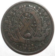 CANADA - Half Penny Bank Token 1842 - KM#Tn18 - Bank of Montreal 1/2