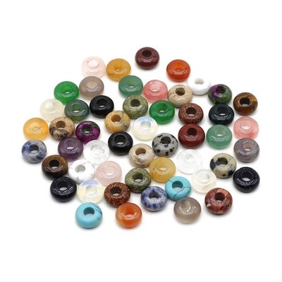 Natural Semi-Precious Stone Large Hole Loose Beads Abacus 5x10mm, 5x10mm