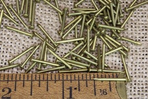 1/2” SOLID BRASS BRADS 100 NAILS Round Head 18 gauge Escutcheon pins USA made! 