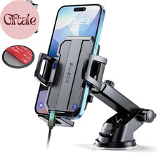 Upgraded 3-In-1 Car Phone Holder Mount Powerful Suction Phone Mount for Car Da