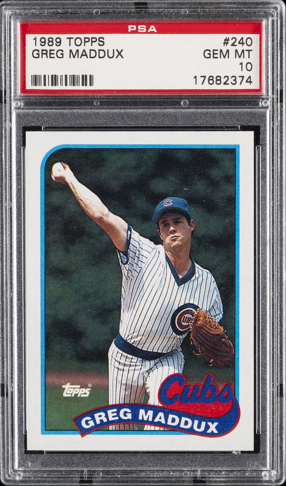 1989 TOPPS #240 GREG MADDUX PSA 10