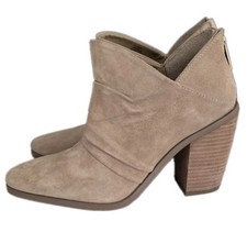 Vince Camuto VC-Ainsley Leather Suede Ankle Bootie Beige Sz. 9M High Heel