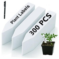 300 Pack Plant Labels, 4 Inch Potted Plant Name Tags 10 CM 300 PCS White