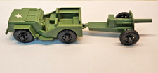 Vintage TIM-MEE Plastic Toy Captain's Army JEEP Tow Behind Howitzer