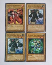 4x ELEMENTARHELD - BURSTINATRIX CLAYMAN SPARKMAN Duelist Pack Unl Edition LP/NM