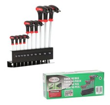 Torx Schraubendreher Satz Lang Schraubenzieher  mit Stirnloch 10 tlg T-Griff