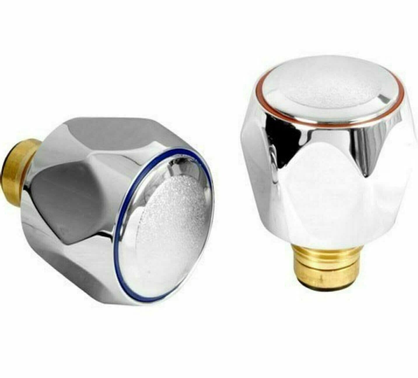 REPLACEMENT HOT & COLD TAP' TOP HEAD COVERS METAL CHROME PLATED SOLID 1/2" eBay