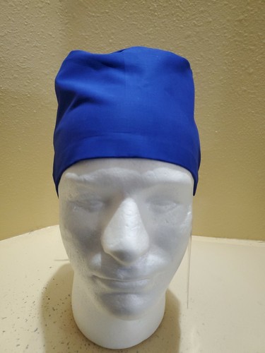 Solid Royal Blue Men's Skull/Chemo Surgical Scrub Hat/Cap Handmade - Picture 4 of 5