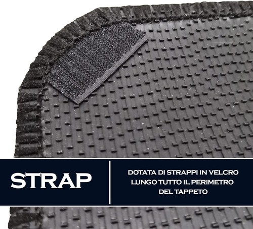 TAPPETI AUTO A STRAPPO IN MOQUETTE NERA COMPATIBILI CON LANCIA Y YPSILON 3 PORTE - Foto 3 di 5