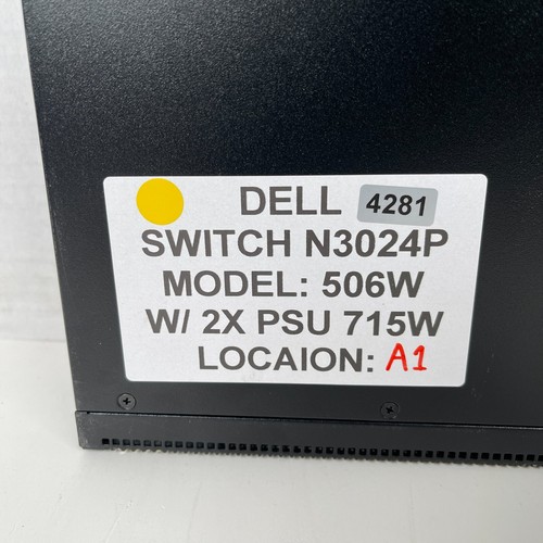 Dell Switch N3024P 24-Port Gigabit Switch w/ 2 715W Power Supplies - Picture 13 of 13