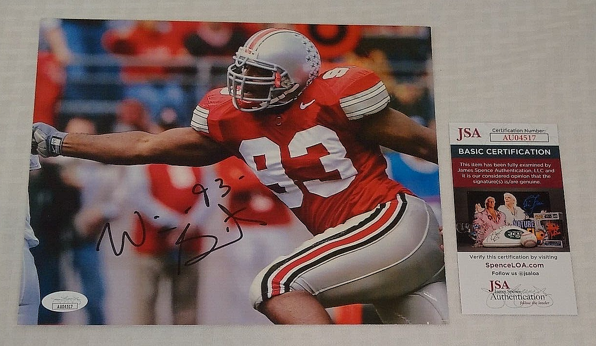 WILL SMITH Autographed Signed 8x10 Photo NFL Football JSA Ohio State Saints NCAA 