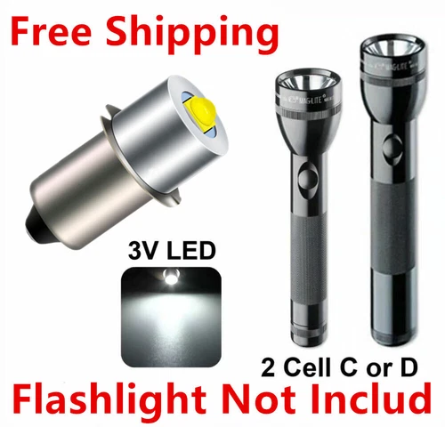 Lampadina aggiornamento ricambio LED 3V per torcia C/D Maglite 2 celle lanterna torcia